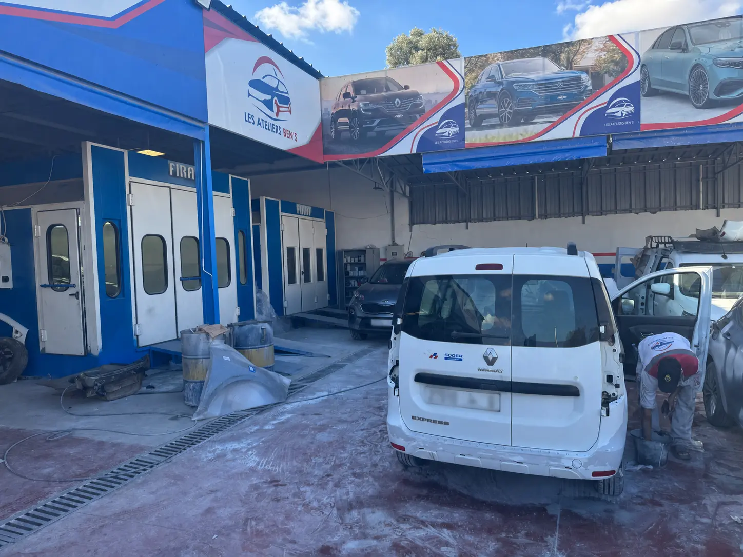 Cabines de peinture et espace carrosserie des Ateliers Bens